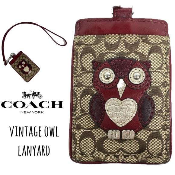 Coach Owl Vintage Sugnature C Lanyard - Picture 1 of 9